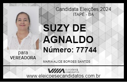 Candidato SUZY DE AGNALDO 2024 - ITAPÉ - Eleições