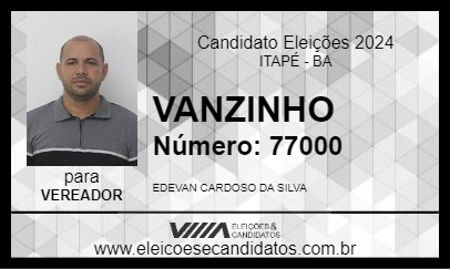 Candidato VANZINHO 2024 - ITAPÉ - Eleições