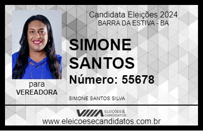 Candidato SIMONE SANTOS 2024 - BARRA DA ESTIVA - Eleições