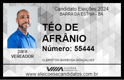 Candidato TÉO DE AFRÂNIO 2024 - BARRA DA ESTIVA - Eleições