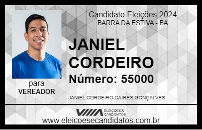 Candidato JANIEL CORDEIRO 2024 - BARRA DA ESTIVA - Eleições