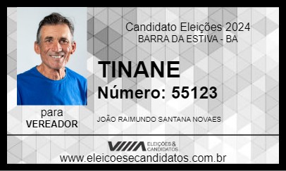 Candidato TINANE 2024 - BARRA DA ESTIVA - Eleições