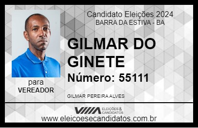 Candidato GILMAR DO GINETE 2024 - BARRA DA ESTIVA - Eleições