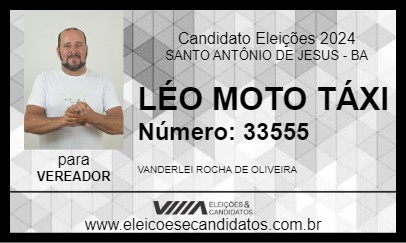 Candidato LÉO MOTO TÁXI 2024 - SANTO ANTÔNIO DE JESUS - Eleições