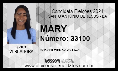 Candidato MARY 2024 - SANTO ANTÔNIO DE JESUS - Eleições