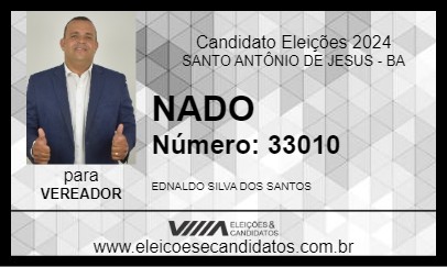 Candidato NADO 2024 - SANTO ANTÔNIO DE JESUS - Eleições