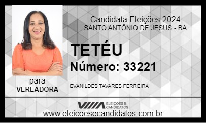 Candidato TETÉU 2024 - SANTO ANTÔNIO DE JESUS - Eleições