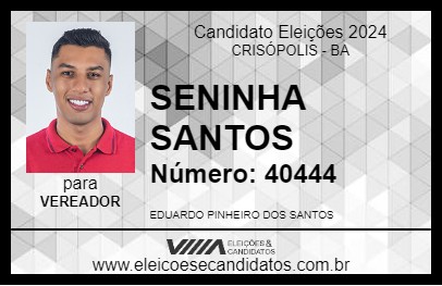 Candidato SENINHA SANTOS 2024 - CRISÓPOLIS - Eleições