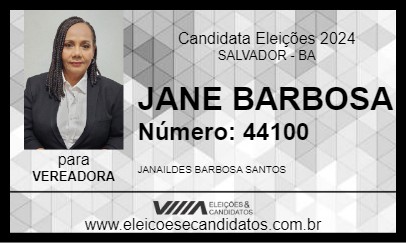 Candidato JANE BARBOSA 2024 - SALVADOR - Eleições