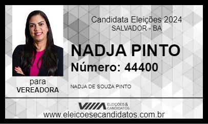 Candidato NADJA PINTO 2024 - SALVADOR - Eleições