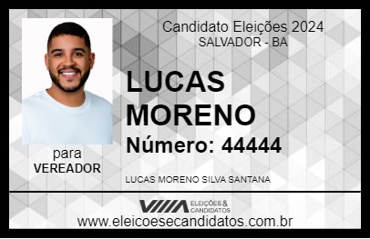 Candidato LUCAS MORENO 2024 - SALVADOR - Eleições