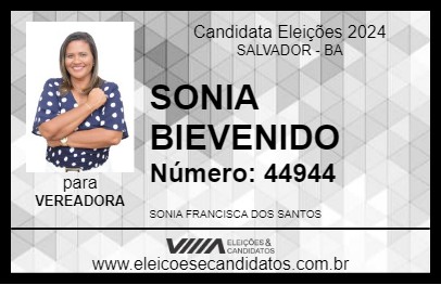 Candidato SONIA BIEVENIDO 2024 - SALVADOR - Eleições