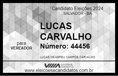 Candidato LUCAS CARVALHO 2024 - SALVADOR - Eleições