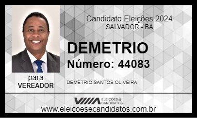 Candidato DEMETRIO 2024 - SALVADOR - Eleições