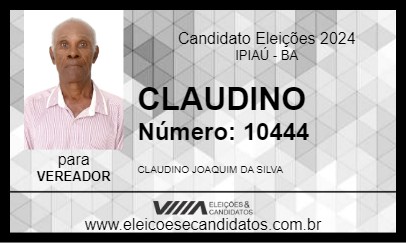 Candidato CLAUDINO 2024 - IPIAÚ - Eleições