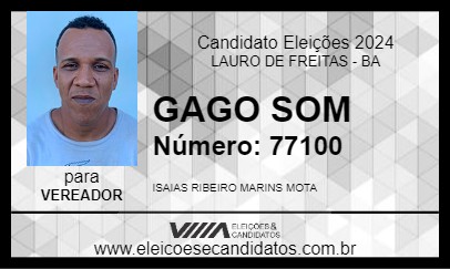 Candidato GAGO SOM 2024 - LAURO DE FREITAS - Eleições