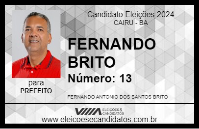 Candidato FERNANDO BRITO 2024 - CAIRU - Eleições