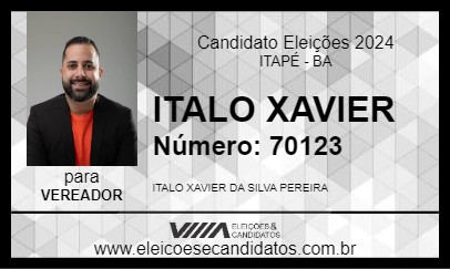 Candidato ITALO XAVIER 2024 - ITAPÉ - Eleições