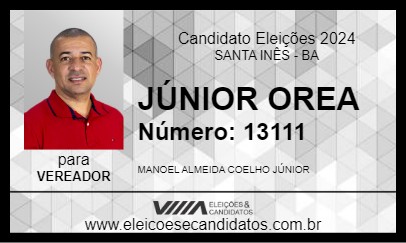 Candidato JÚNIOR OREA 2024 - SANTA INÊS - Eleições