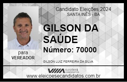 Candidato GILSON DA SAÚDE 2024 - SANTA INÊS - Eleições