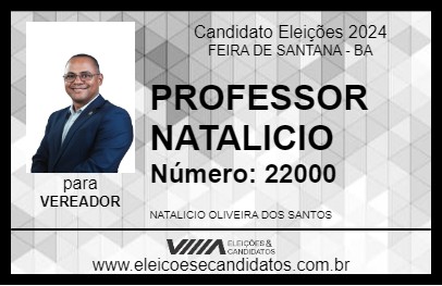 Candidato PROFESSOR NATALICIO 2024 - FEIRA DE SANTANA - Eleições