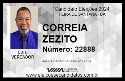 Candidato CORREIA ZEZITO 2024 - FEIRA DE SANTANA - Eleições