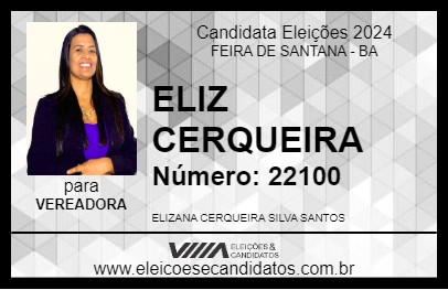 Candidato ELIZ CERQUEIRA 2024 - FEIRA DE SANTANA - Eleições