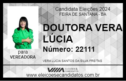 Candidato DOUTORA VERA LÚCIA 2024 - FEIRA DE SANTANA - Eleições