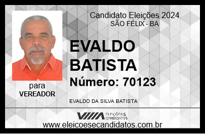 Candidato EVALDO BATISTA 2024 - SÃO FÉLIX - Eleições