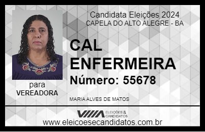 Candidato CAL ENFERMEIRA 2024 - CAPELA DO ALTO ALEGRE - Eleições