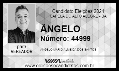 Candidato ÂNGELO 2024 - CAPELA DO ALTO ALEGRE - Eleições