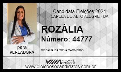 Candidato ROZÁLIA 2024 - CAPELA DO ALTO ALEGRE - Eleições