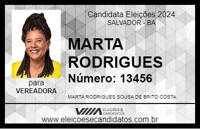 Candidato MARTA RODRIGUES 2024 - SALVADOR - Eleições