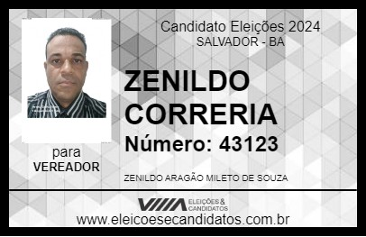 Candidato ZENILDO CORRERIA 2024 - SALVADOR - Eleições