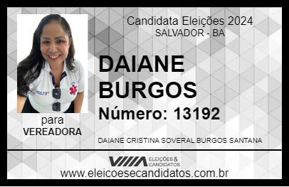 Candidato DAIANE BURGOS 2024 - SALVADOR - Eleições