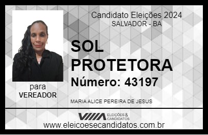 Candidato SOL PROTETORA 2024 - SALVADOR - Eleições