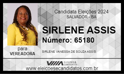 Candidato SIRLENE ASSIS 2024 - SALVADOR - Eleições