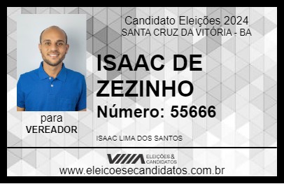 Candidato ISAAC DE ZEZINHO 2024 - SANTA CRUZ DA VITÓRIA - Eleições