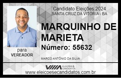 Candidato MARQUINHO DE MARIETA 2024 - SANTA CRUZ DA VITÓRIA - Eleições