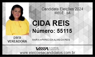 Candidato CIDA REIS 2024 - IRECÊ - Eleições