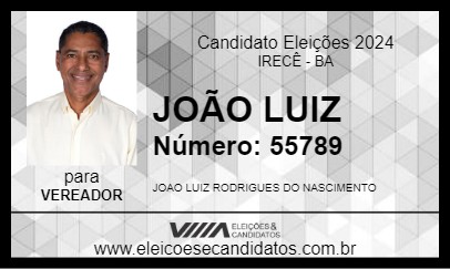 Candidato JOÃO LUIZ 2024 - IRECÊ - Eleições