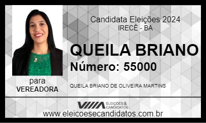 Candidato QUEILA BRIANO 2024 - IRECÊ - Eleições