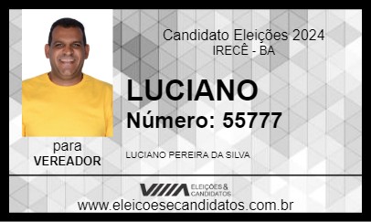 Candidato LUCIANO 2024 - IRECÊ - Eleições