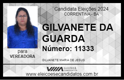 Candidato GILVANETE DA GUARDA 2024 - CORRENTINA - Eleições