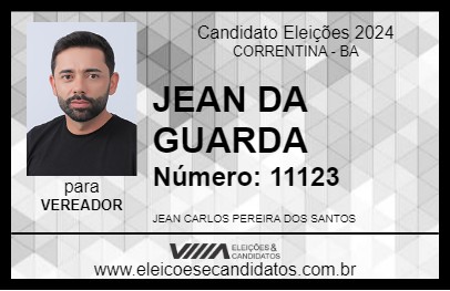 Candidato JEAN DA GUARDA 2024 - CORRENTINA - Eleições