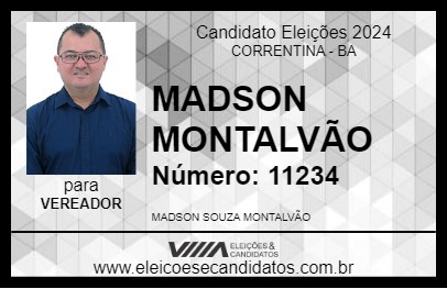 Candidato MADSON MONTALVÃO 2024 - CORRENTINA - Eleições