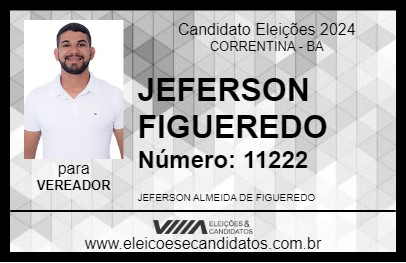 Candidato JEFERSON FIGUEREDO 2024 - CORRENTINA - Eleições