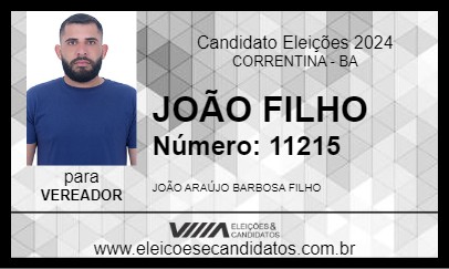 Candidato JOÃO FILHO 2024 - CORRENTINA - Eleições