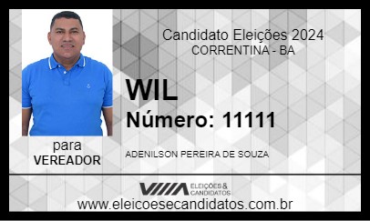 Candidato WIL 2024 - CORRENTINA - Eleições