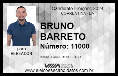 Candidato BRUNO BARRETO 2024 - CORRENTINA - Eleições